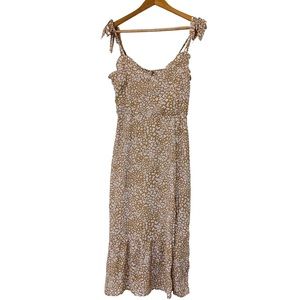 NWT Abercrombie Tie Strap Leopard Midi | Small